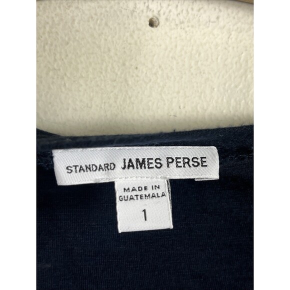 James Perse Women’s Long Sleeve Top Size Small 1 Scoop Neck Blue Cotton Modal - Picture 2 of 7